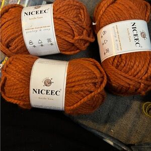 Niceec Acrylic Yarn in Rich Orange